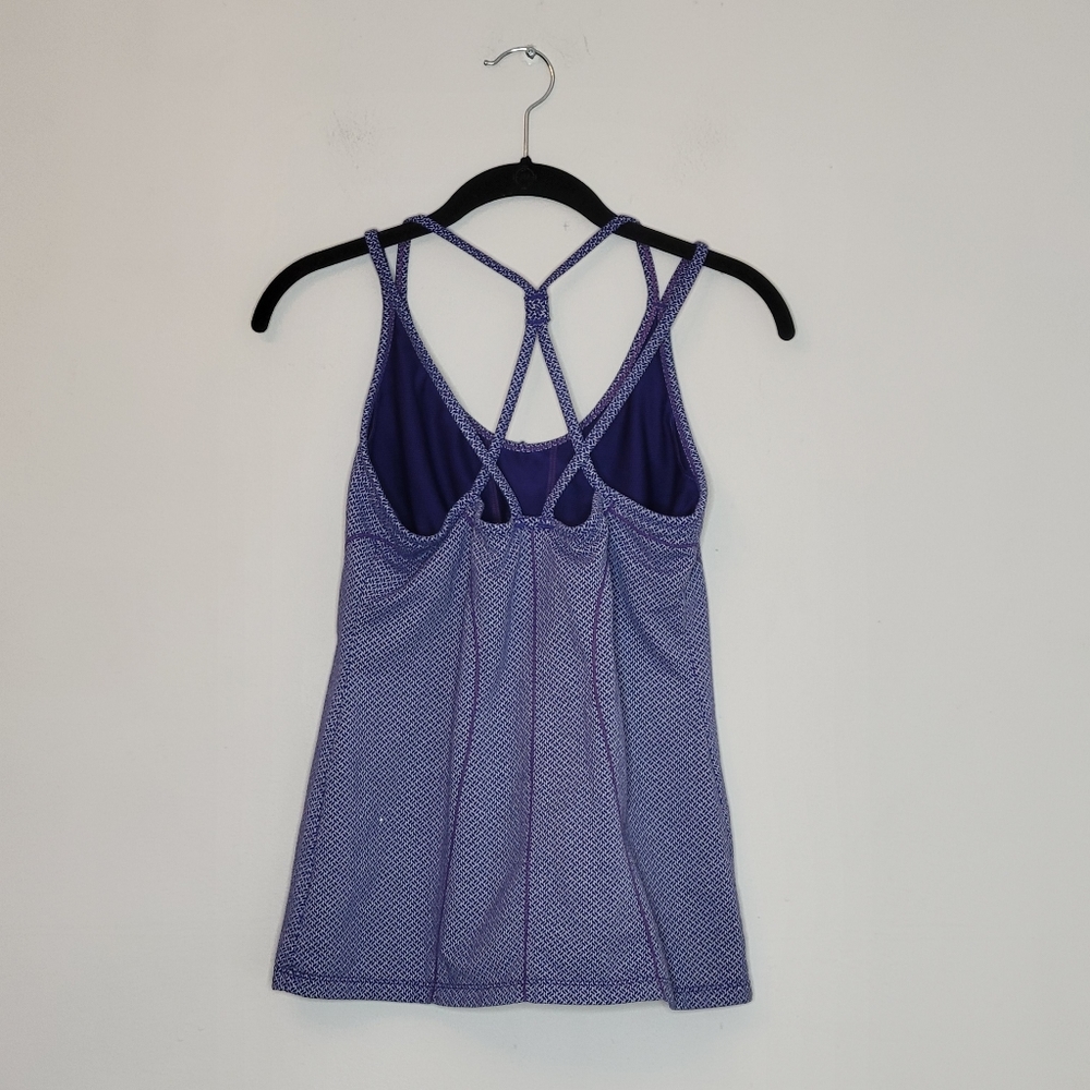 ATHLETA EMPOWERMENT TANK TOP SIZE MEDIUM PURPLE HERRINGBONE - Picture 2 of 14